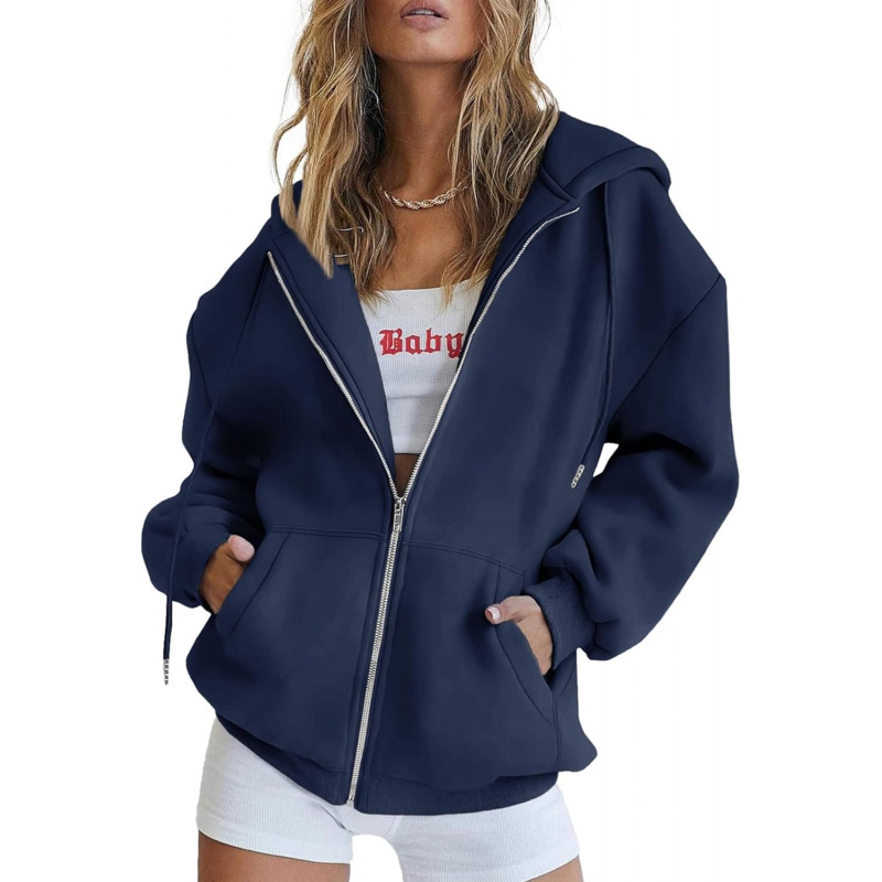 Women's 2026 Spring Zip Up Y2K Hoodies Casual Long
