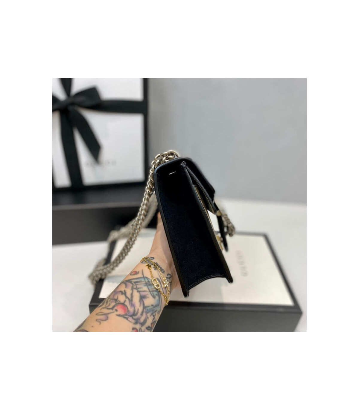 Gucci Dionysus GG Supreme Mini Bag Black 20cm