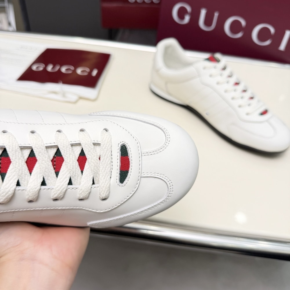 Gucci Men Shift Trainers White Leather 857018 Aafuh 9245