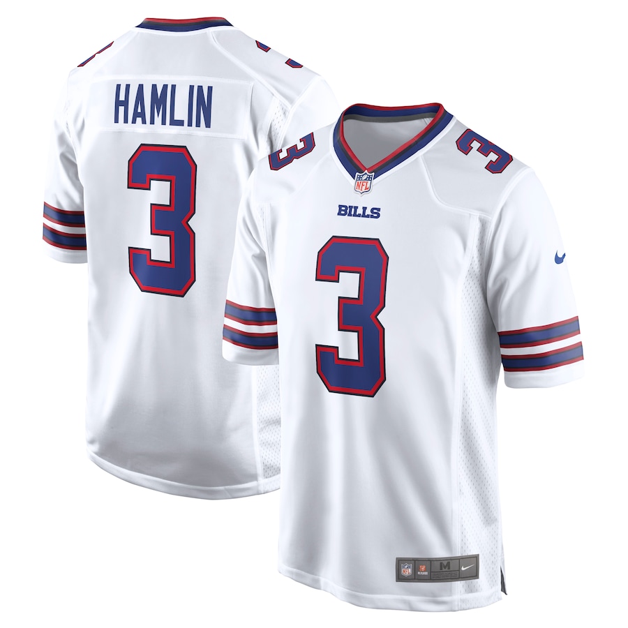 Men's Buffalo Bills Damar Hamlin Nike White Game Jersey