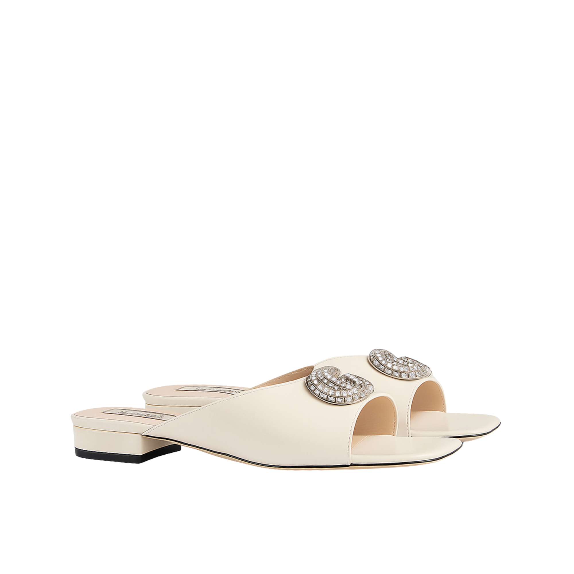Gucci Gg Crystal Slippers White