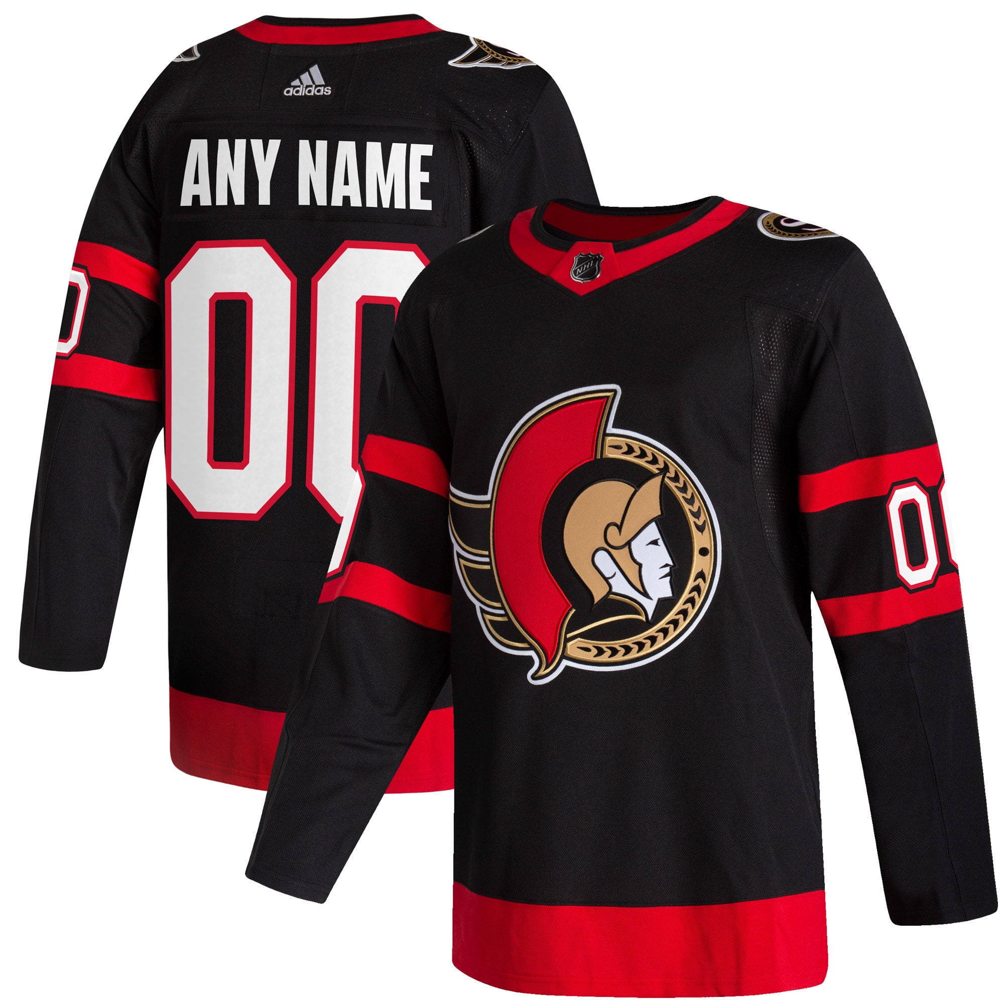 Ottawa Senators adidas 2020/21 Home Authentic Custom Jersey – Black