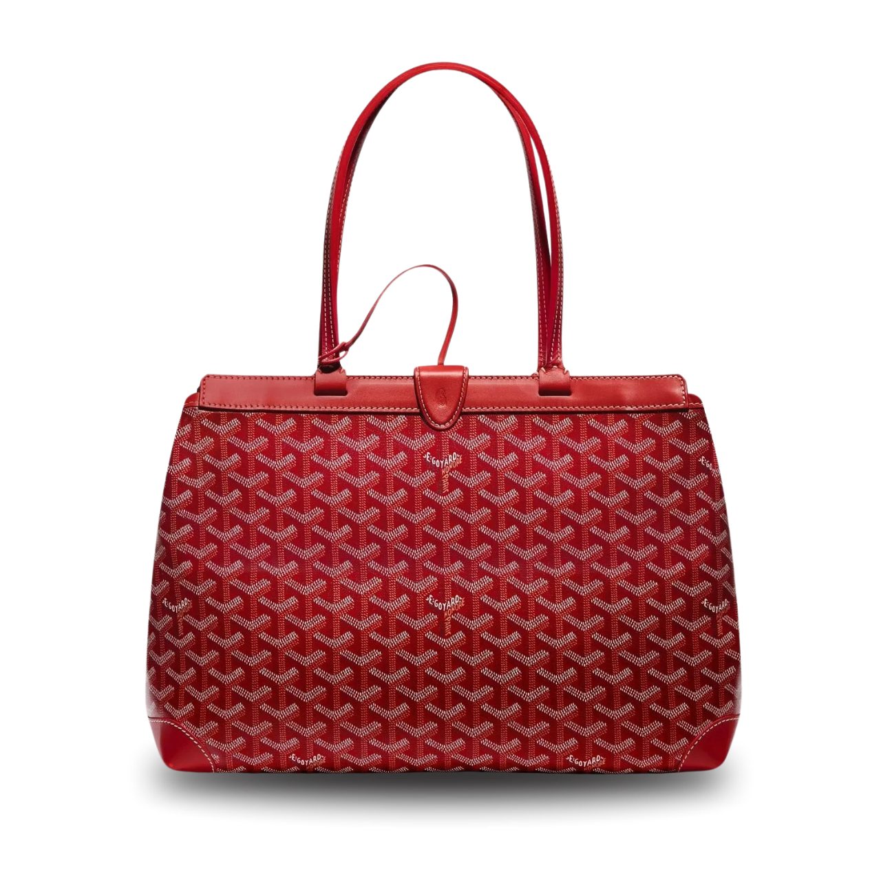 Goyard Bellechasse Biaude Pm Bag 36cm Classic Red Goyardine Canvas And Calfskin Trim