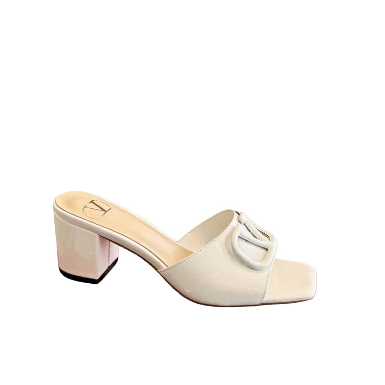 Valentino VLogo Signature White Slide Sandals
