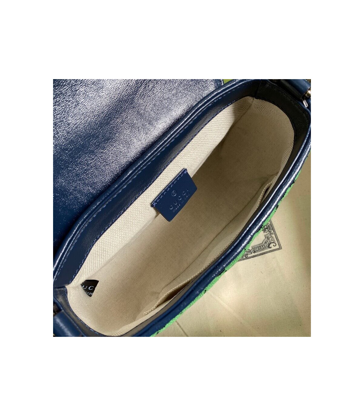 Gucci GG Marmont Multicolour Mini Top Handle Bag Green