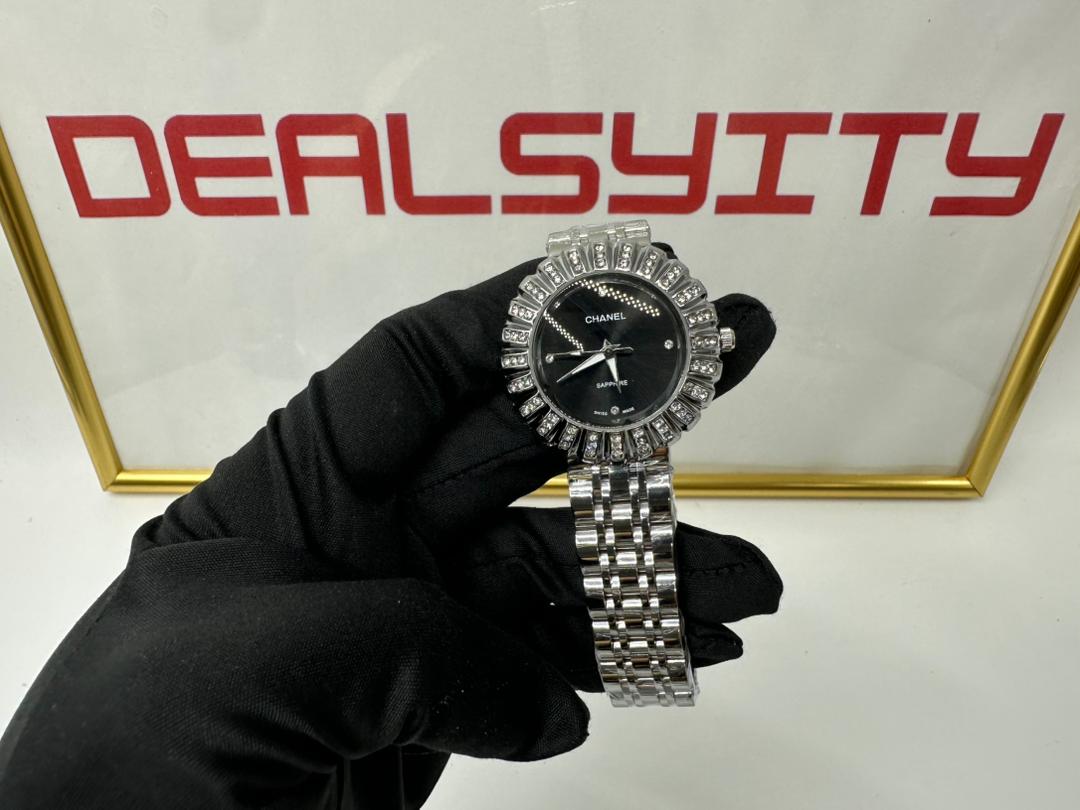 Chanel Sapphire Diamond Watch Black Dial
