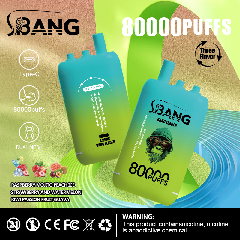 Bang Leader 80K Puffs 3-in-1 Vape | 3 Adjustable Flavors,  Rechargeable