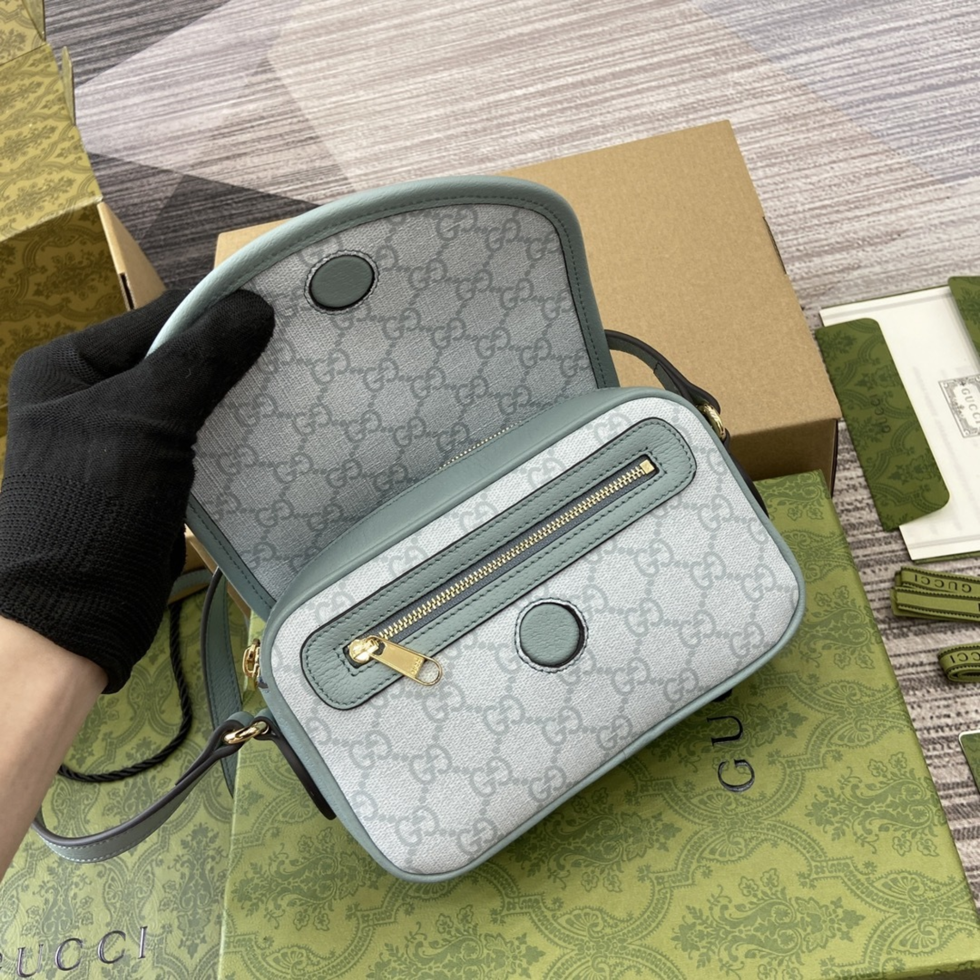 Gucci Monogram Textured Dollar Mini Ophidia