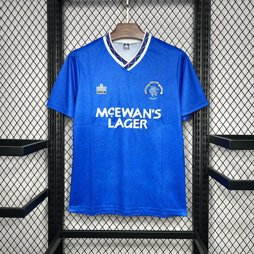 Retro 1990-92 Glasgow Rangers Home football jersey Retro