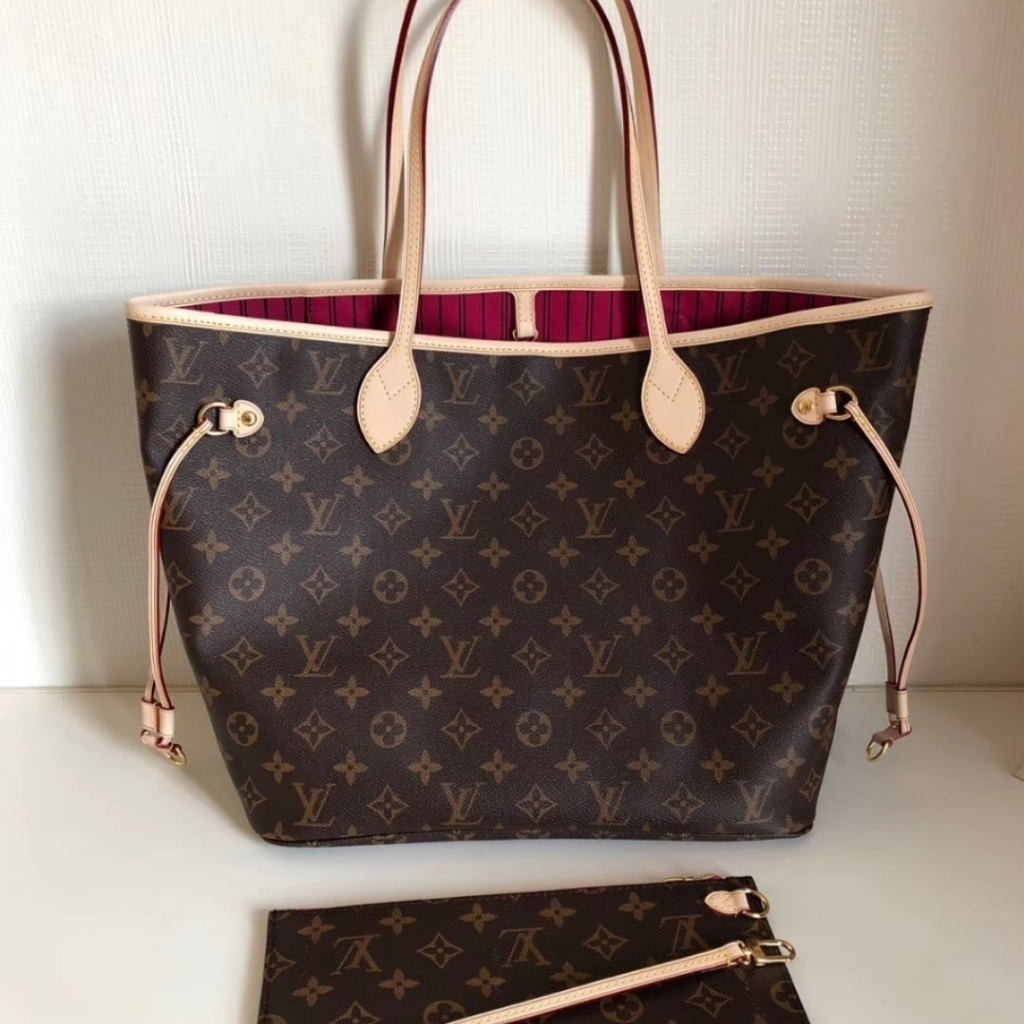 Louis Vuitton Neverfull MM Monogram Pivoine Pink 31Cm M41178