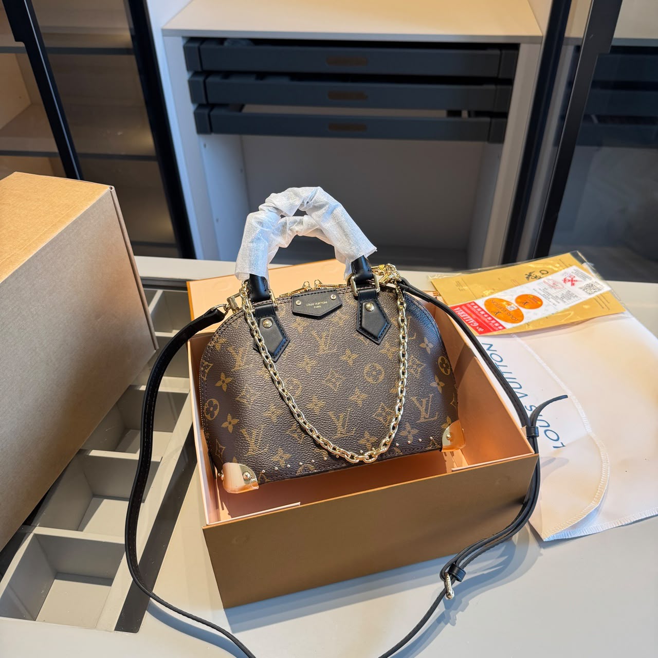 Louis Vuitton Alma Trunk BB Bag Monogram Canvas 22cm M26084
