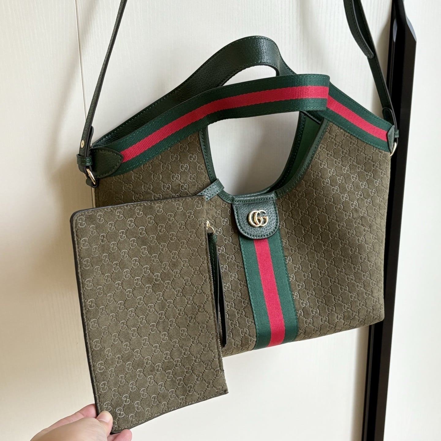 Gucci Giglio Small Tote Bag Dark Green 25Cm