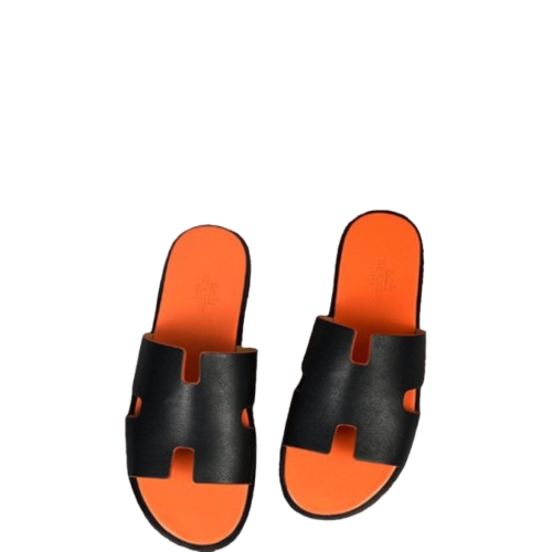 HERMES SANDAL IZMIR BLACK/ORANGE