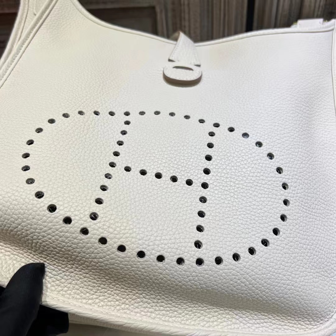 Hermes Clemence Evelyne PM 25Cm White