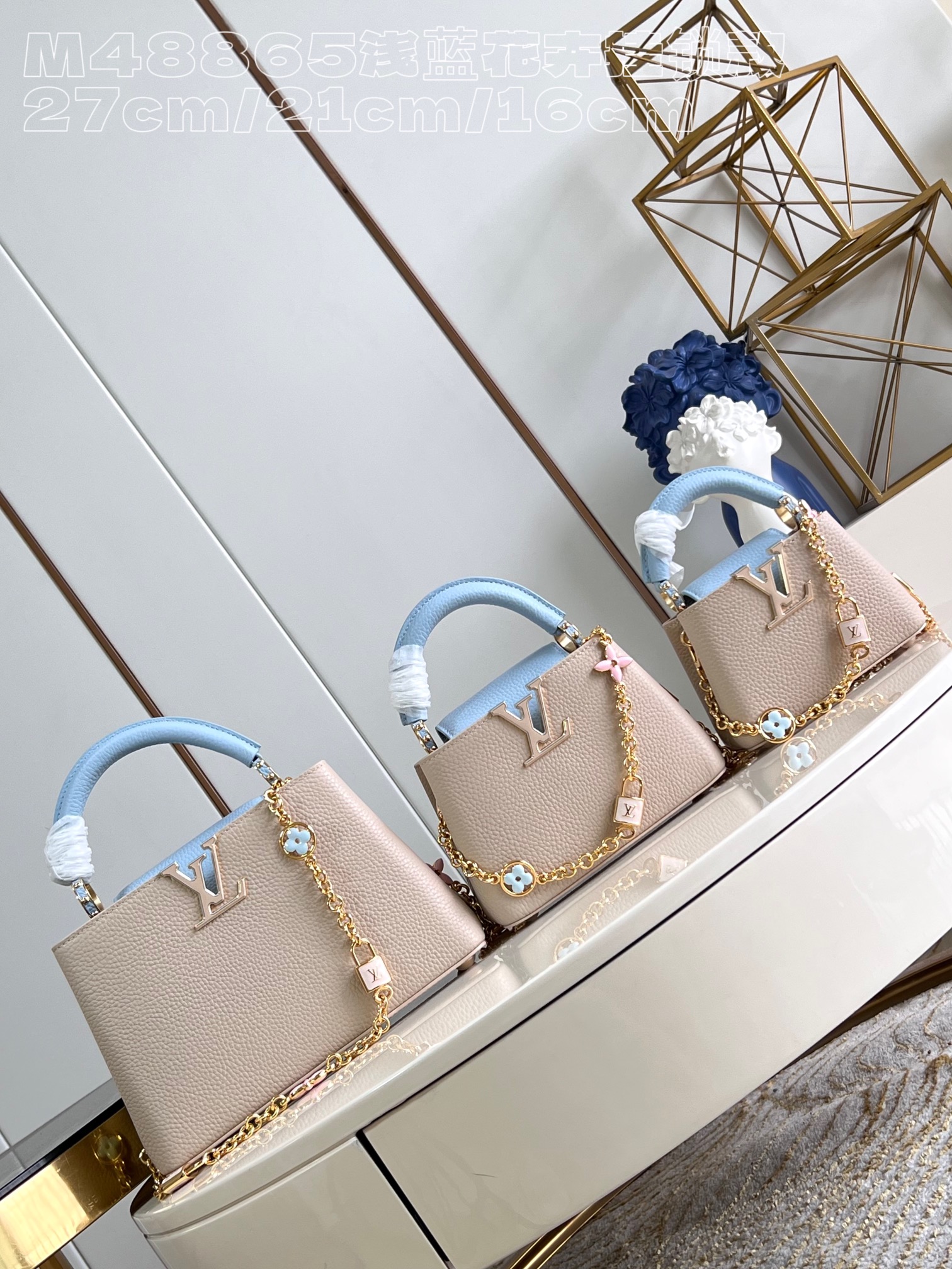 Capucines handbag-light blue