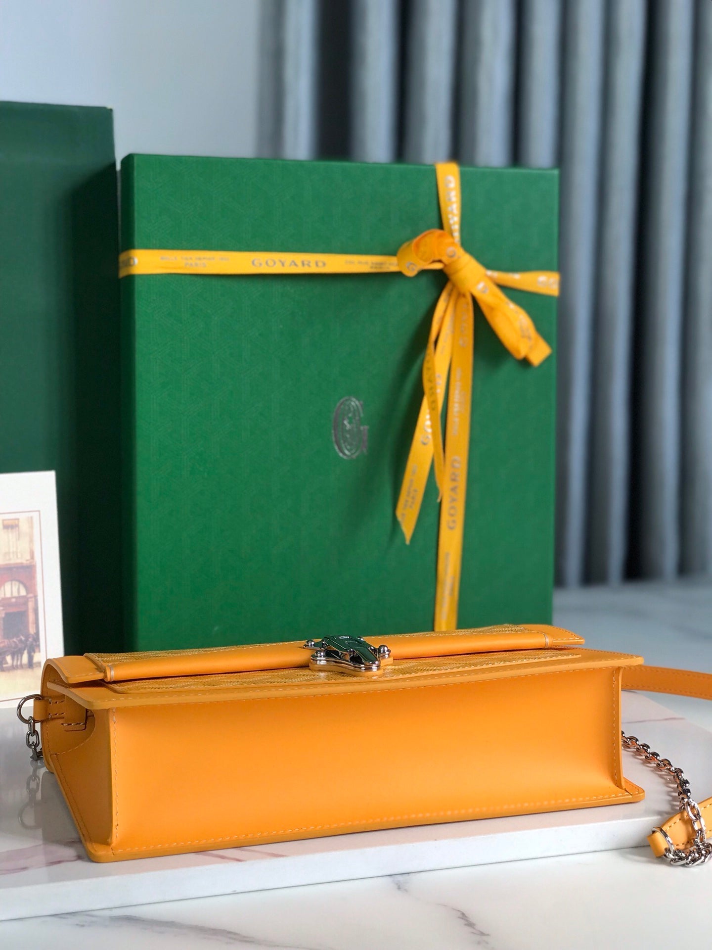 Goyard Duchesse Marie-Caroline Bag 25 Cm Yellow Goyardine Canvas And Smooth Calfskin