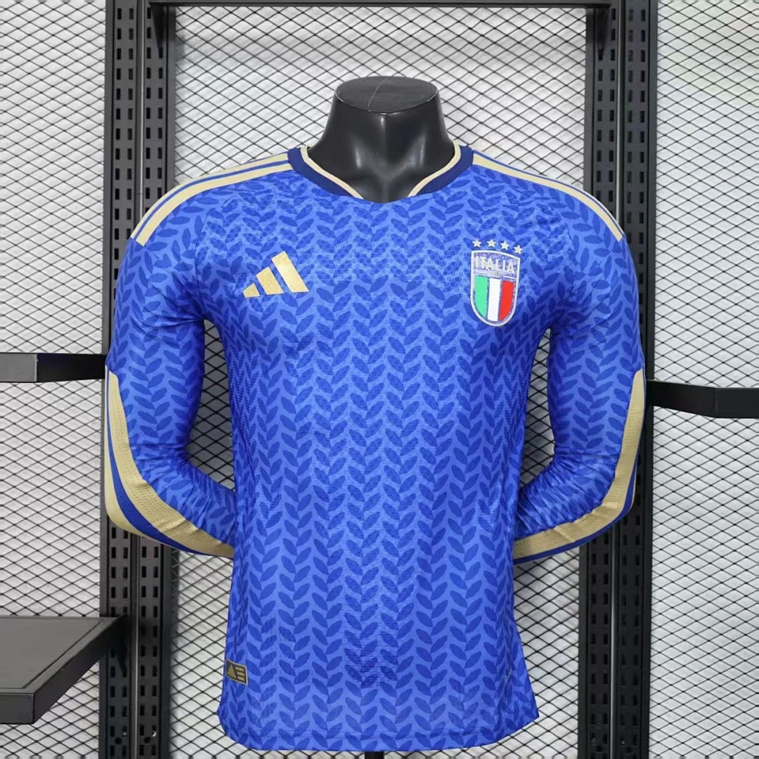 World Cup 2026 Italy Team Home Long Sleeves Football Jersey Player Version