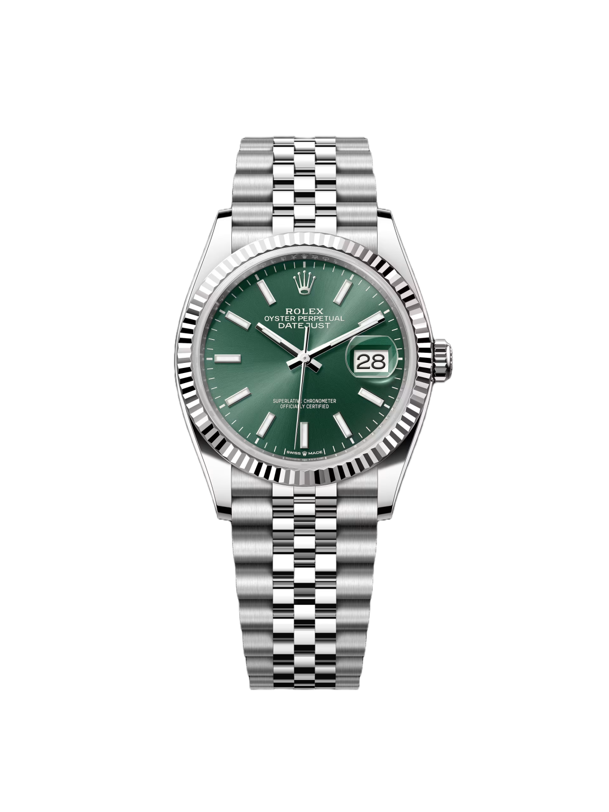 Rolex  Datejust 36mm 126234 Mint Green Dial Jubilee Bracelet Watch
