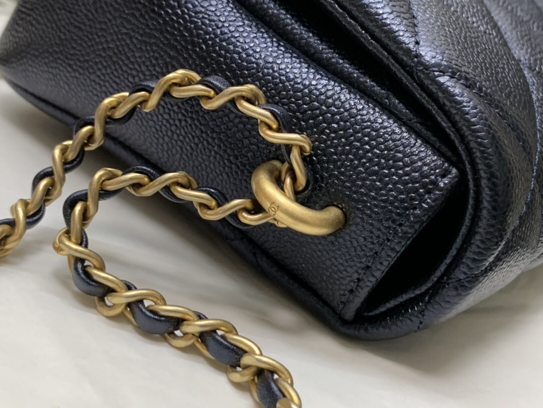 Chanel Grained Mini Flap Bag 19Cm/7.4in Black As2855