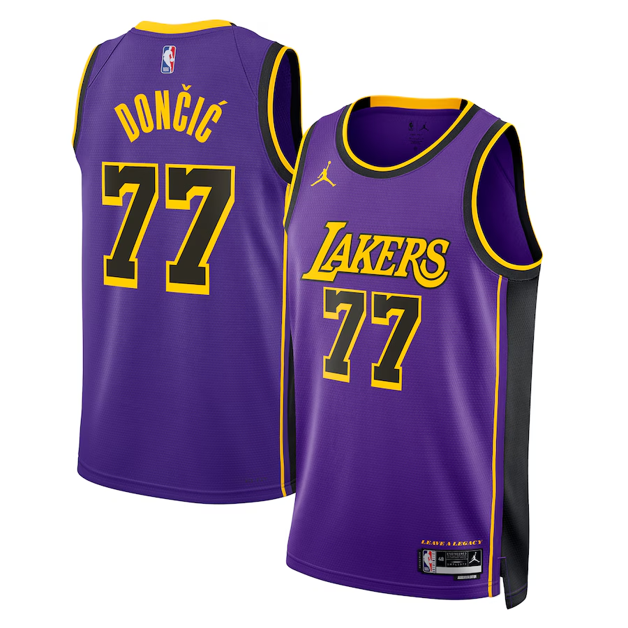 Los Angeles Lakers Jordan Brand Statement Edition Swingman Jersey-Purple-Luka Doncic