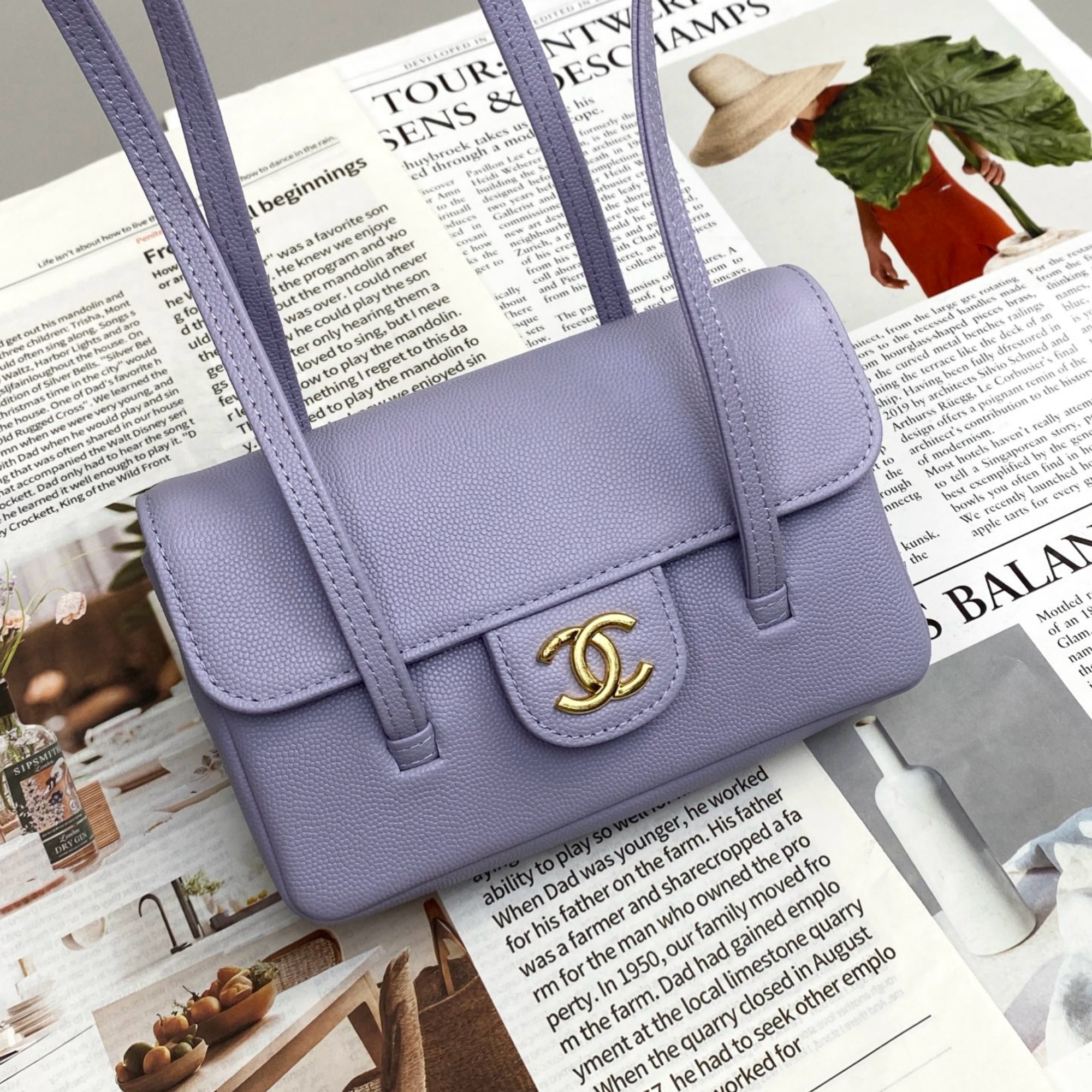 Chanel Clutch Purple Bag 17cm/6.7in