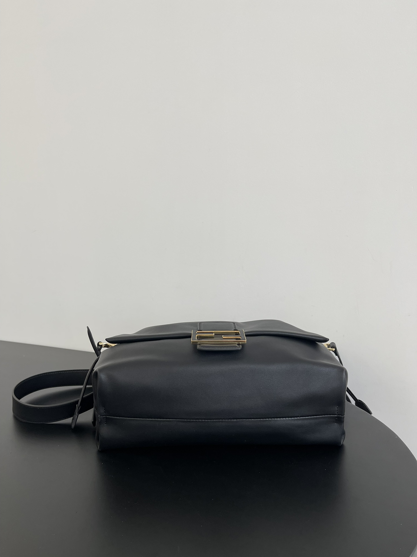 Fendi Mamma Baguette Medium Matcha Black Nappa Leather Bag 26.5cm