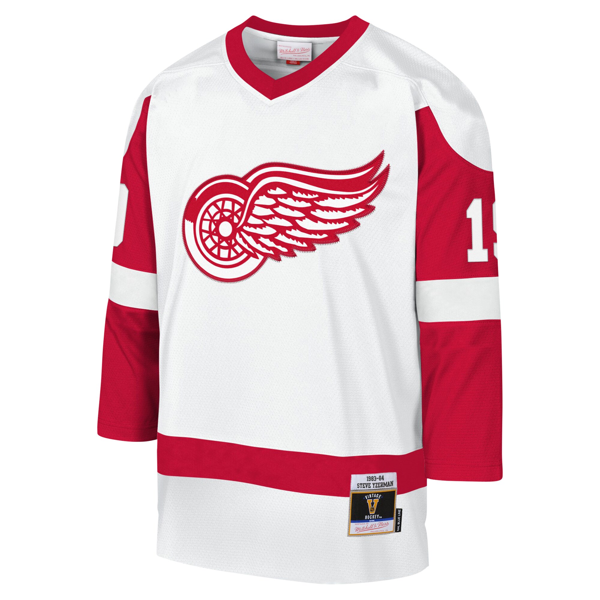 Steve Yzerman Detroit Red Wings Mitchell & Ness Youth 1983-84 Blue Line Player Jersey – White