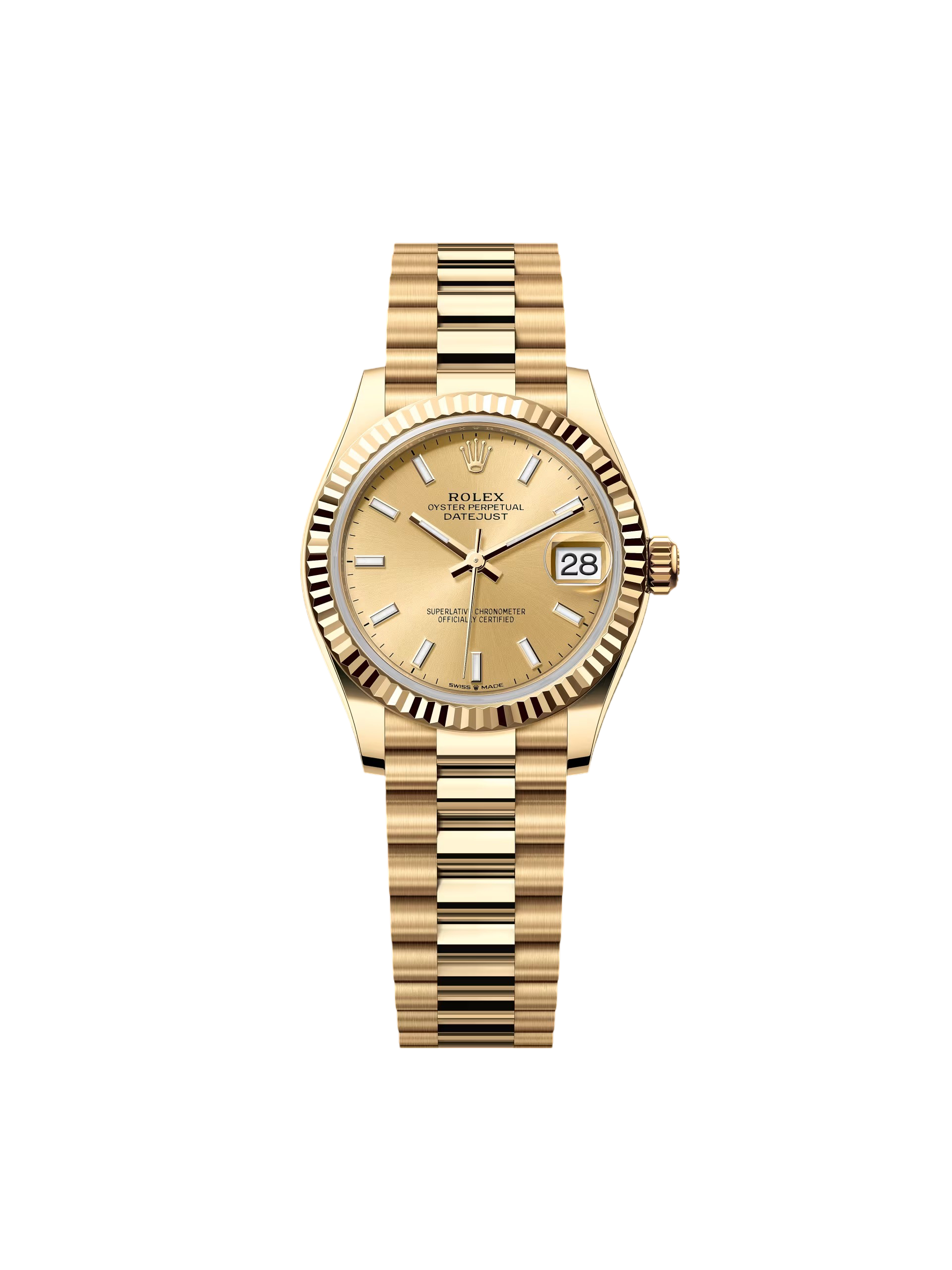 Rolex Datejust m278278-0040 Champagne 31mm Dial President Bracelet Watch