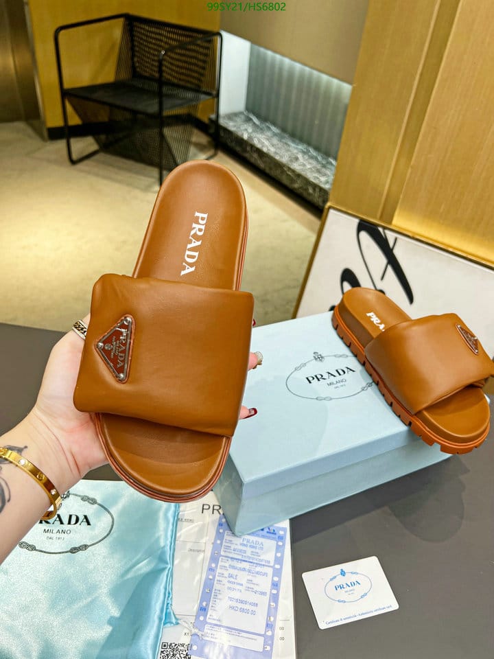 Prada Soft Padded Nappa Leather Slides Brown