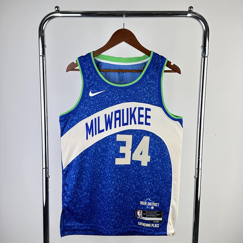 2024 NBA Milwaukee Bucks (34 ANTETOKOUNMPO) Basketball Jersey