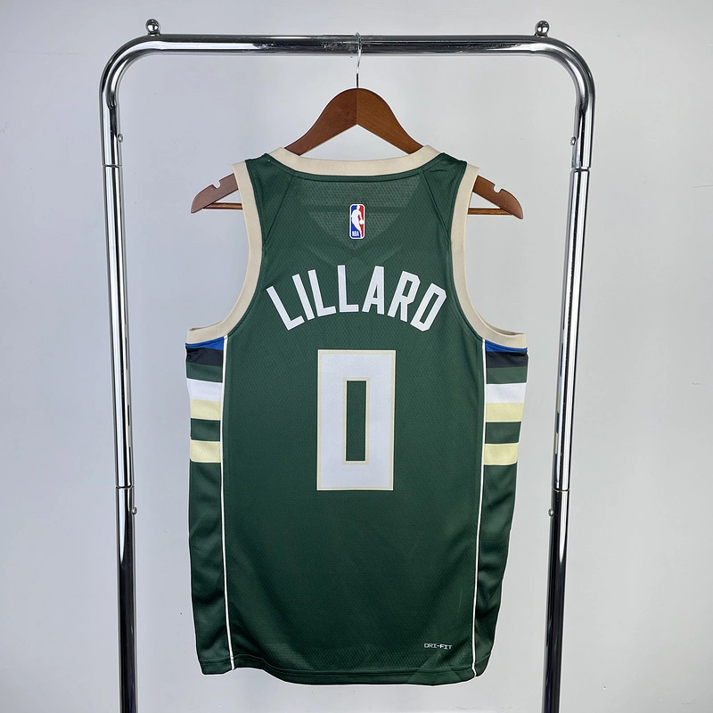 2023 NBA Milwaukee Bucks (0 LILLARD) Basketball Jersey