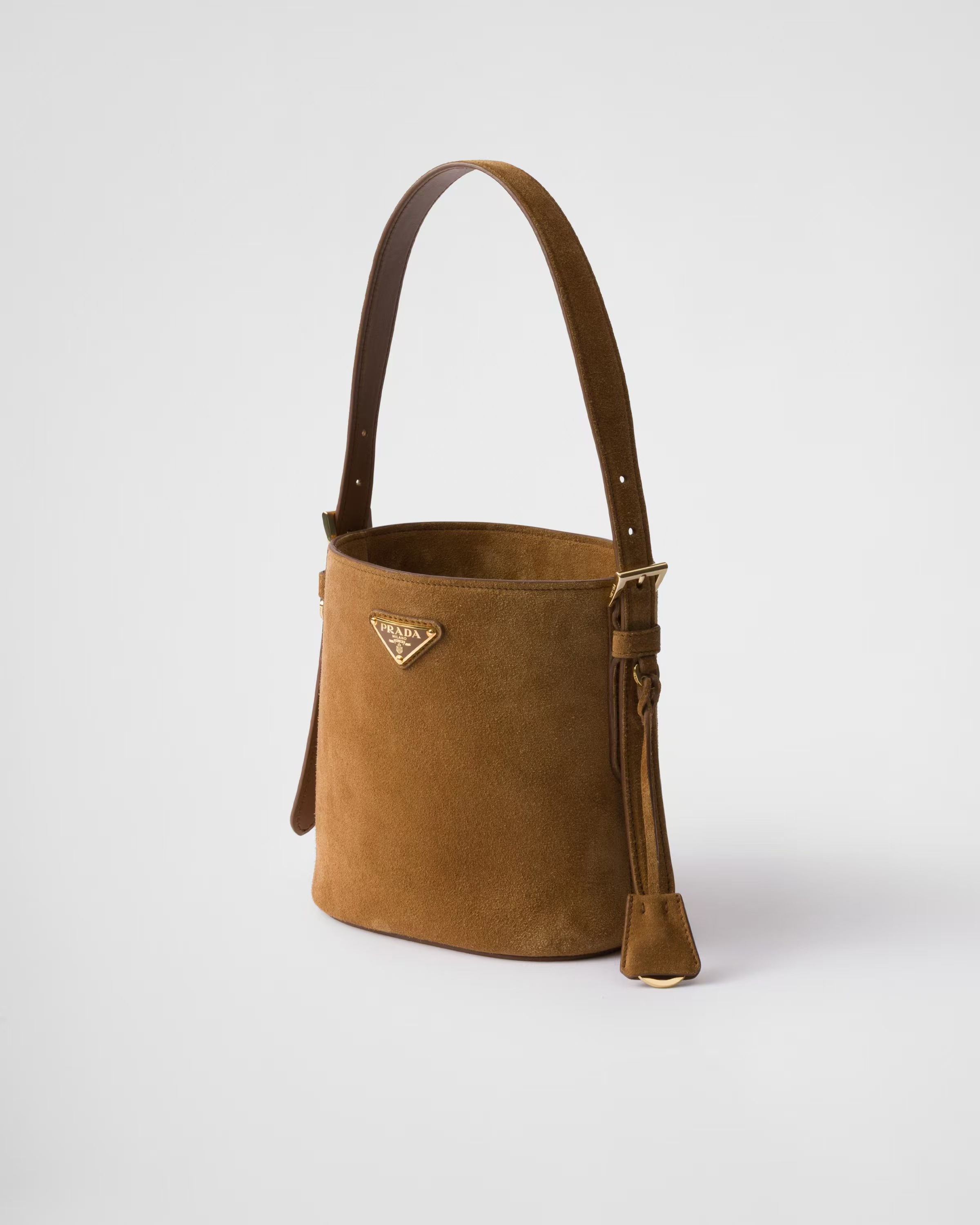 Suede mini bucket bag