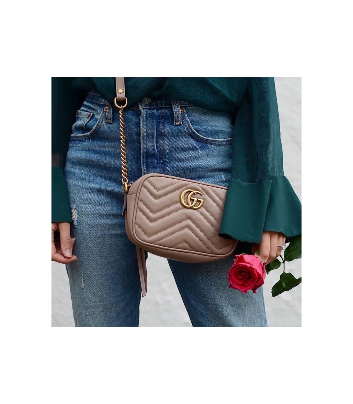 Gucci GG Marmont Matelasse Mini Bag Nude Pink