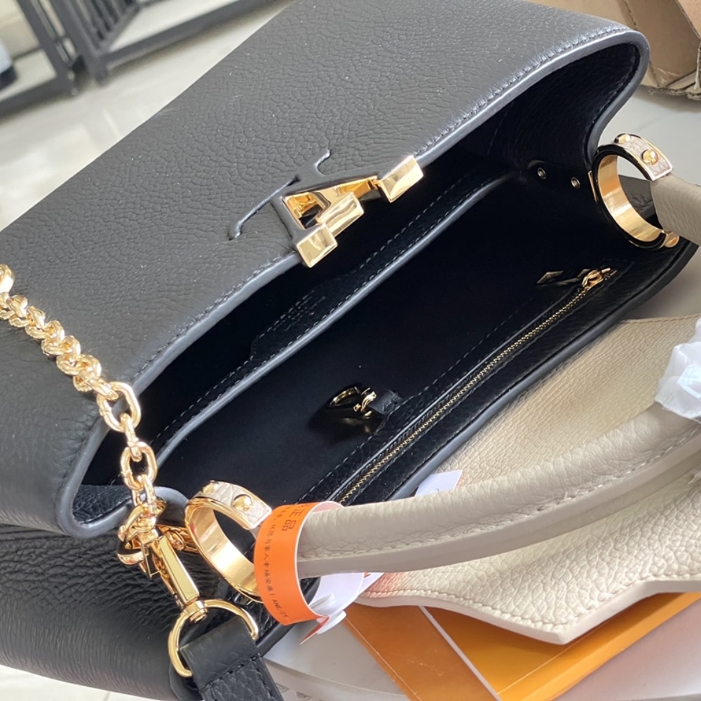 Louis Vuitton Capucines BB Bag Black And Grey 27Cm M20708
