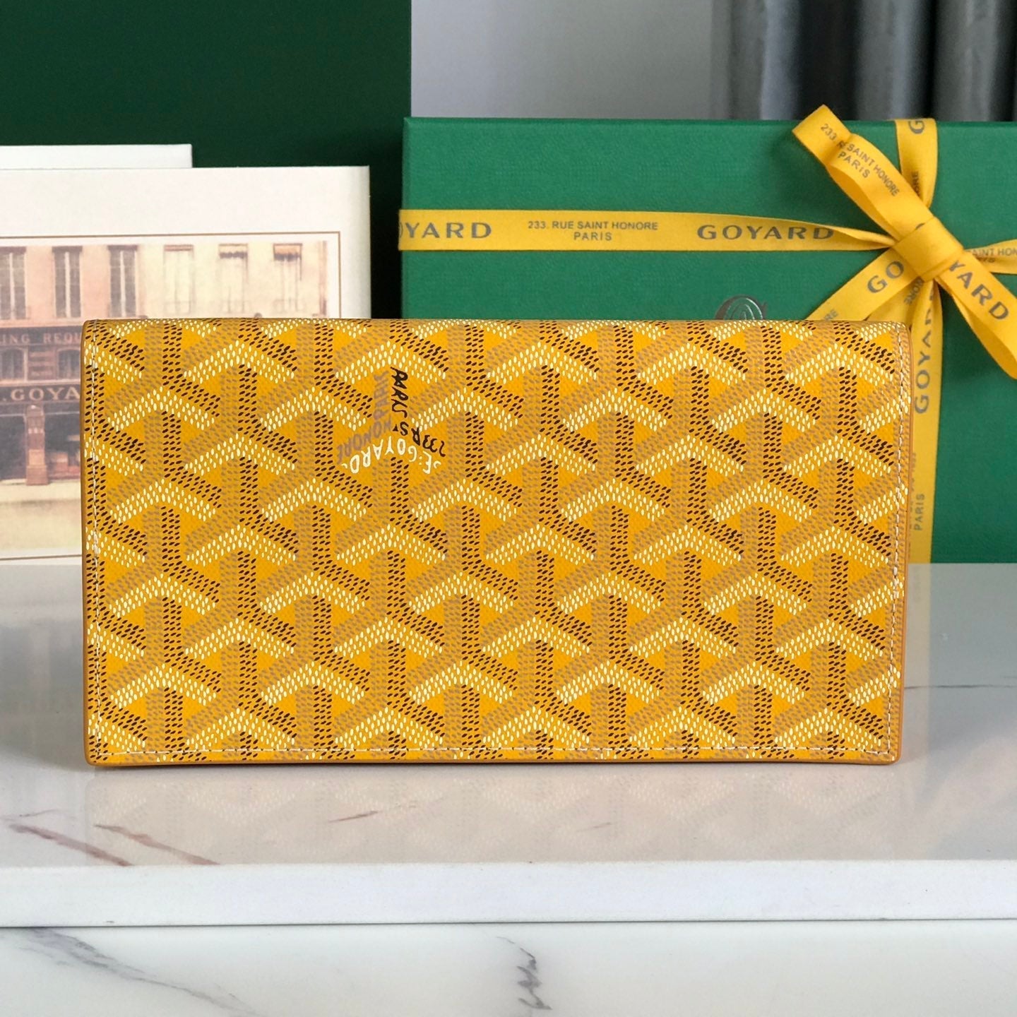 Goyard Richelieu Wallet 19 Cm Yellow Goyardine Canvas