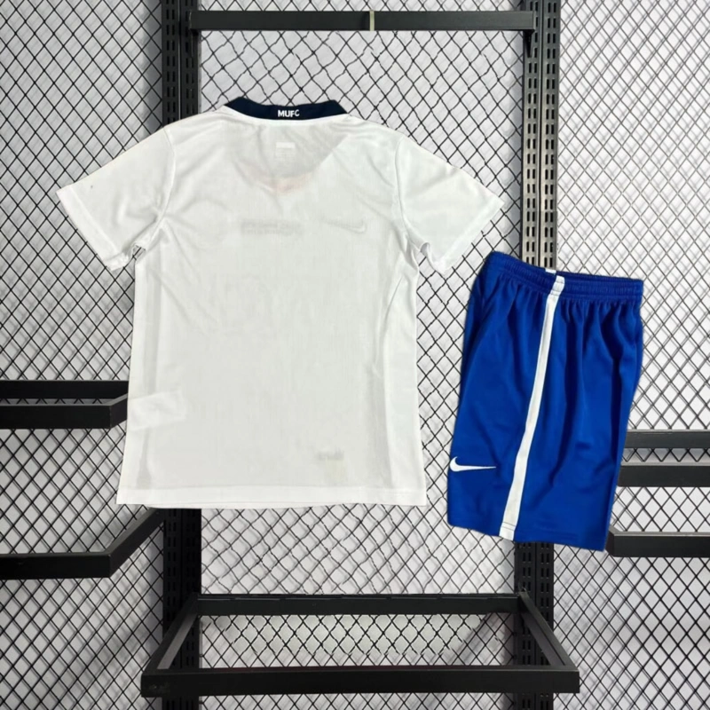 Retro KIDS 2008-09 KIDS Manchester United Champions League Edition away white football jersey retro