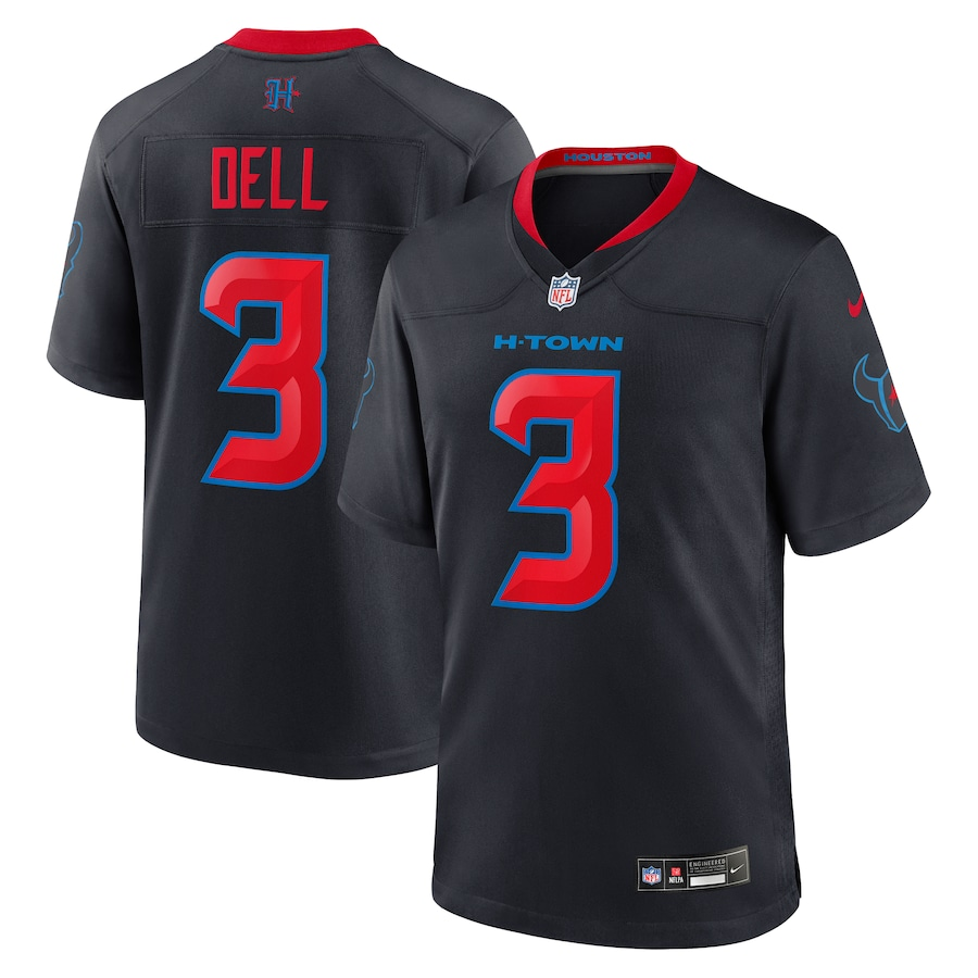 Men's Houston Texans Tank Dell Nike Navy 2nd Alternate Game Jersey