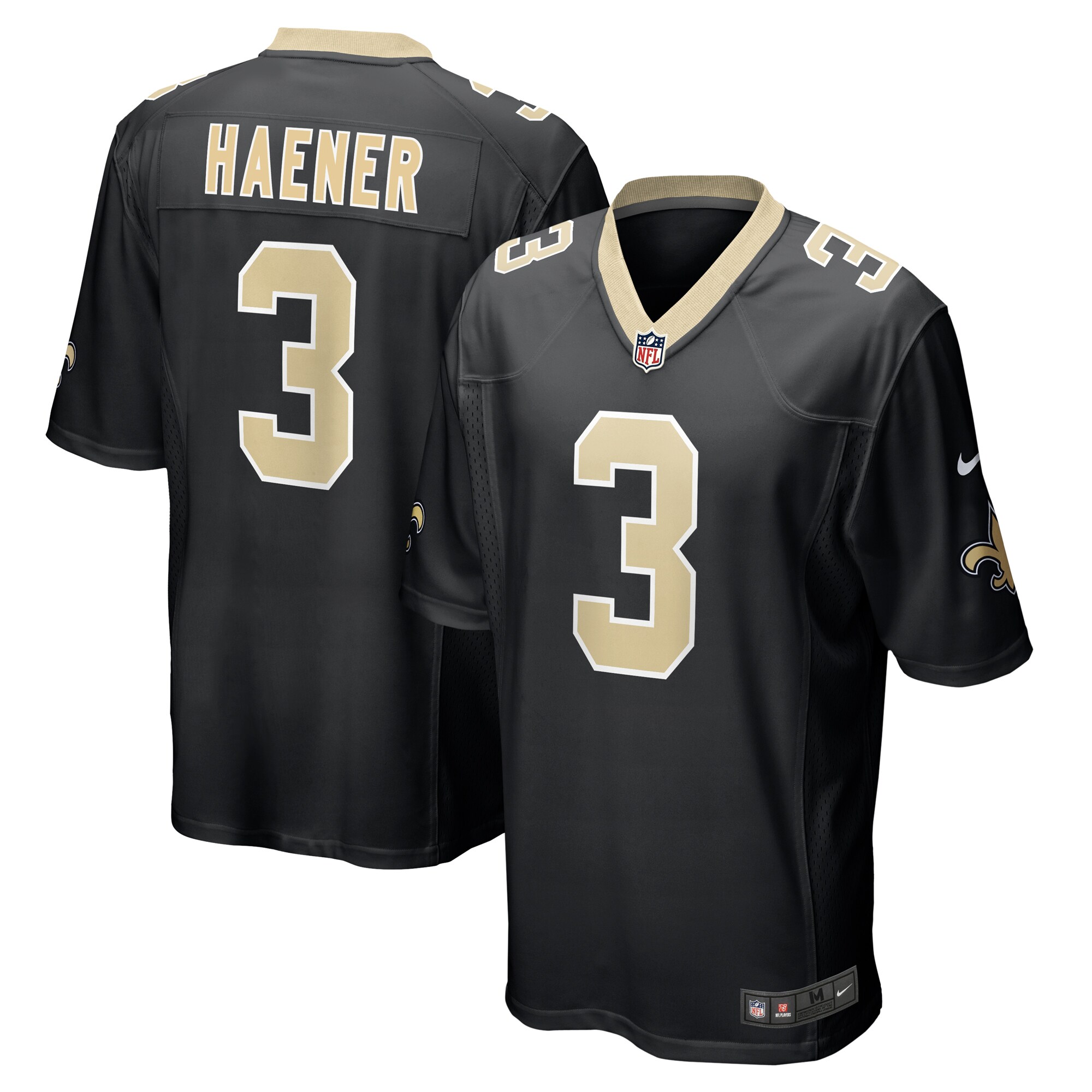 Jake Haener New Orleans Saints Nike Team Game Jersey -  Black