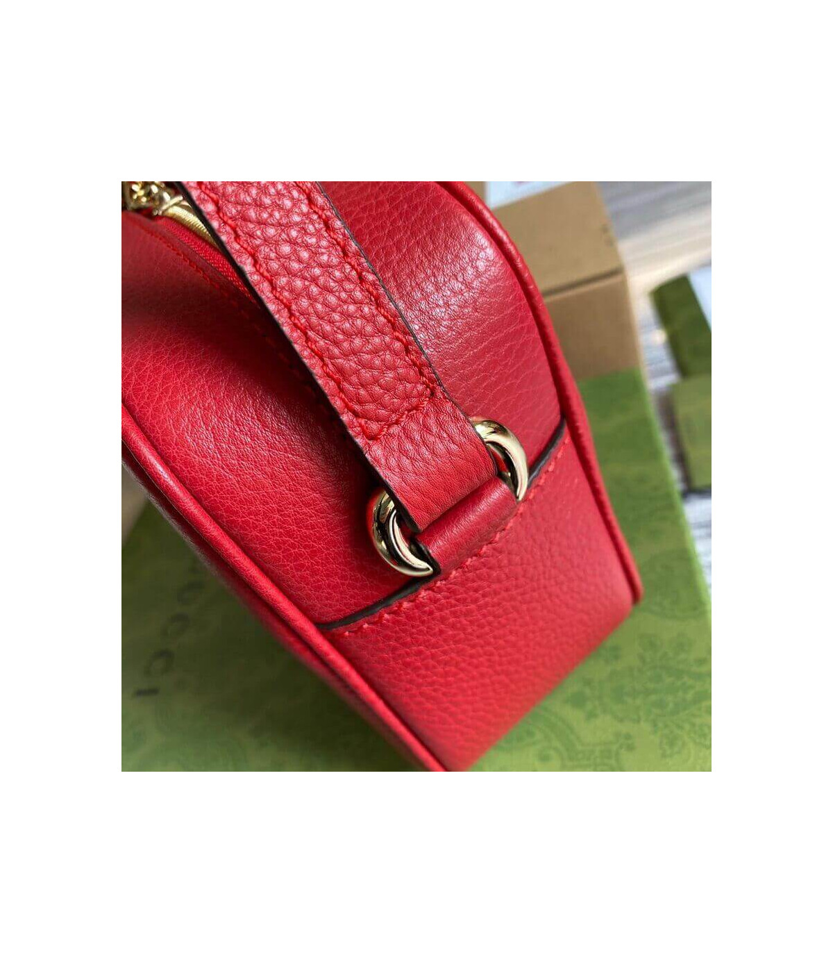 Gucci Soho Small Leather Disco Bag Red