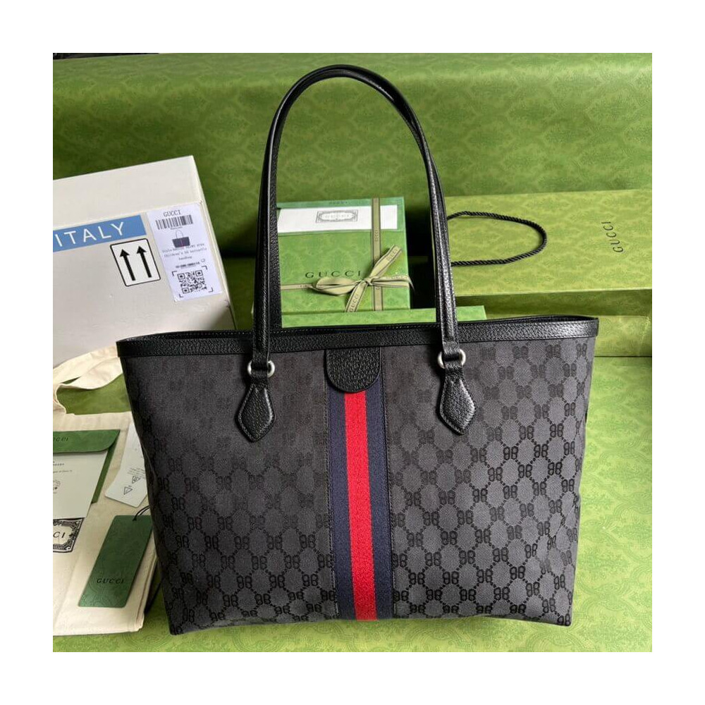 Balenciaga x Gucci Hacker Medium Tote Bag Black