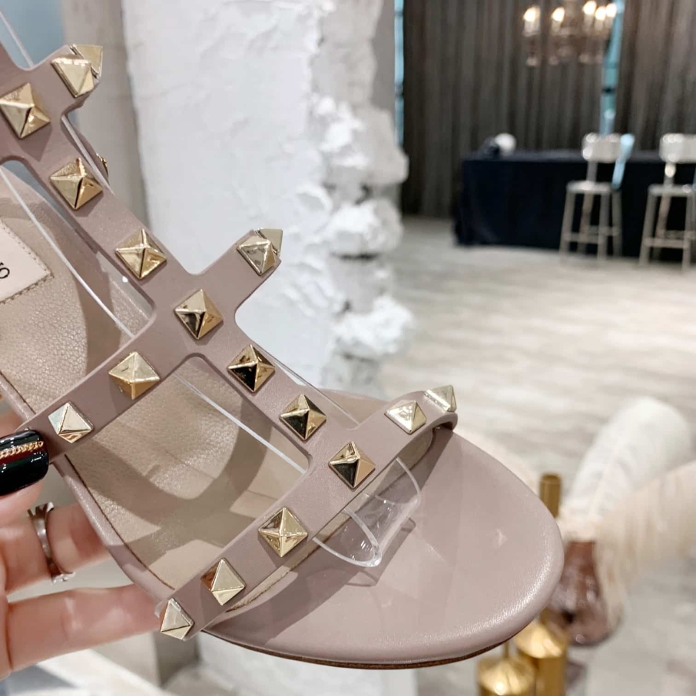 Valentino Garavani Rockstud Ankle Strap Sandal Beige 5W2S0491Vbp P45