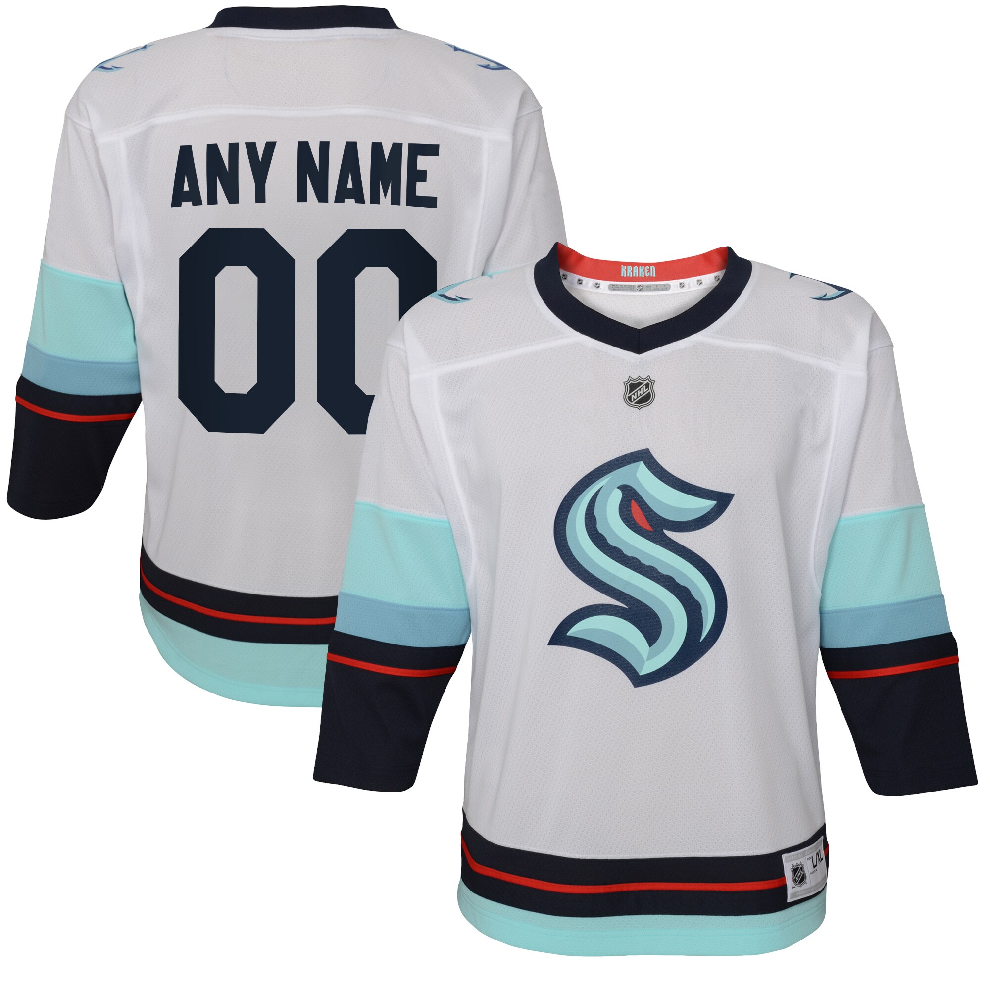 Seattle Kraken Infant Away Replica Custom Jersey – White