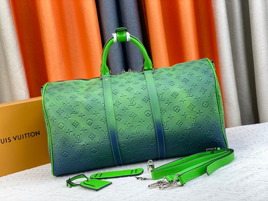 Louis Vuitton Keepall Bandouliere 50Cm Blue And Green