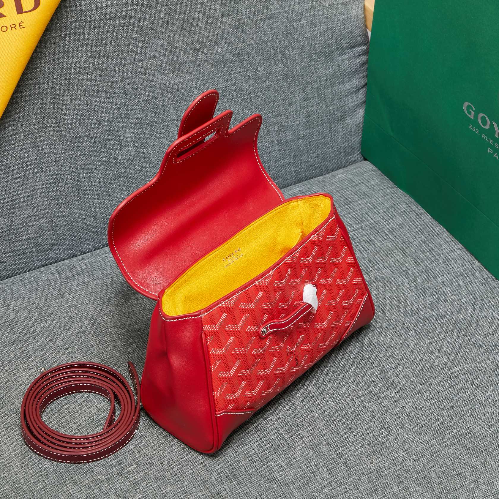 Goyard Saigon Souple Mini Bag Red Canvas 20cm