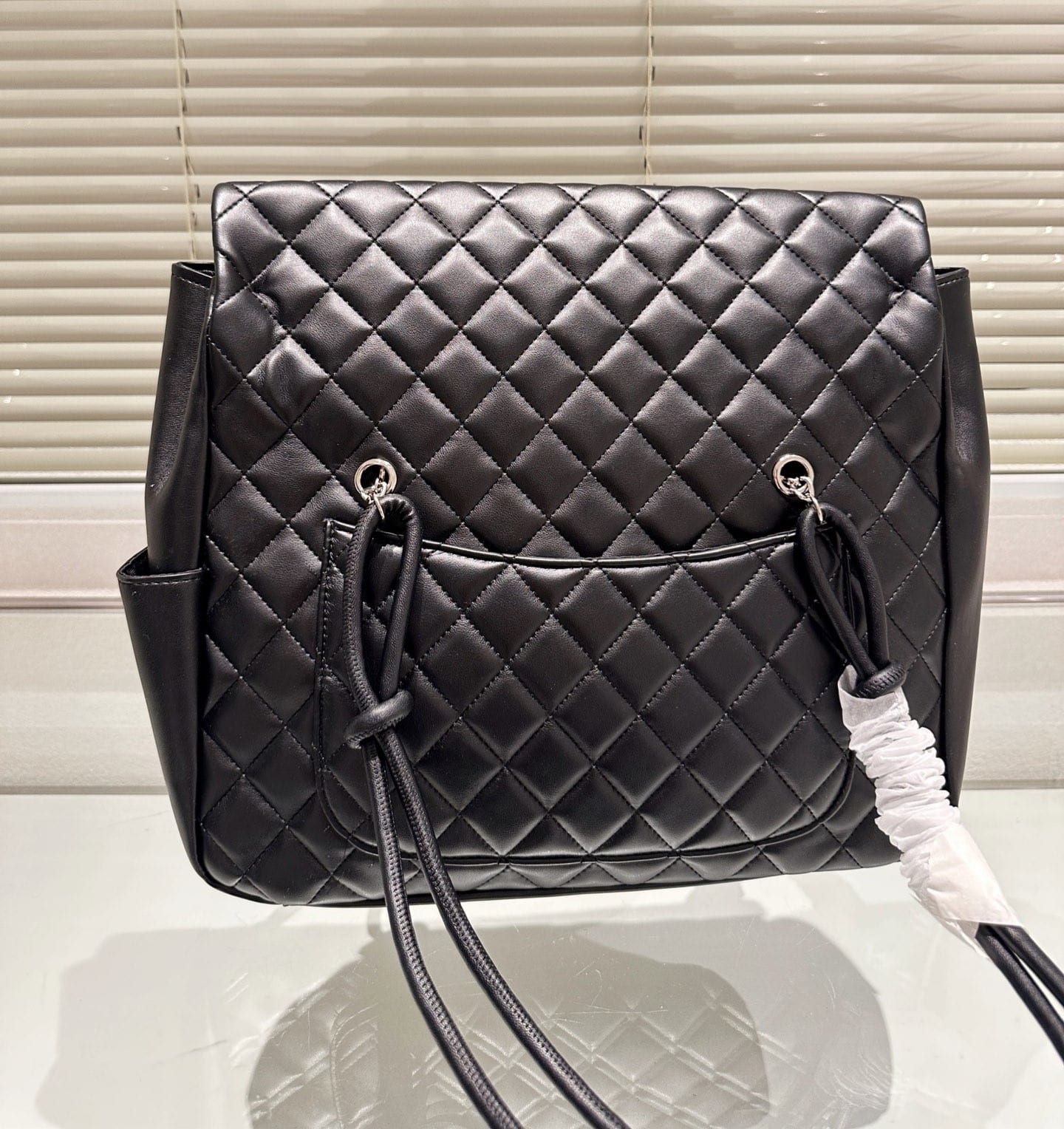Chanel Cambon Flap Tote Quilted Leather Black 36Cm