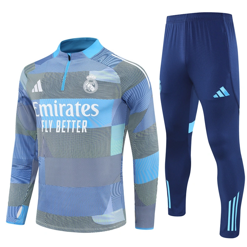 2025-26 Real Madrid Light blue Special Edition Long Sleeve Training Suit