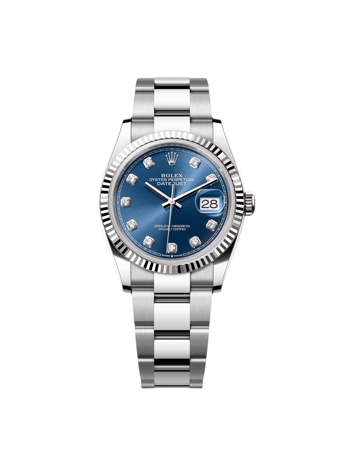 Rolex  Datejust 36mm 126234 Blue Diamond Dial Stainless Steel Jubilee Mens Watch