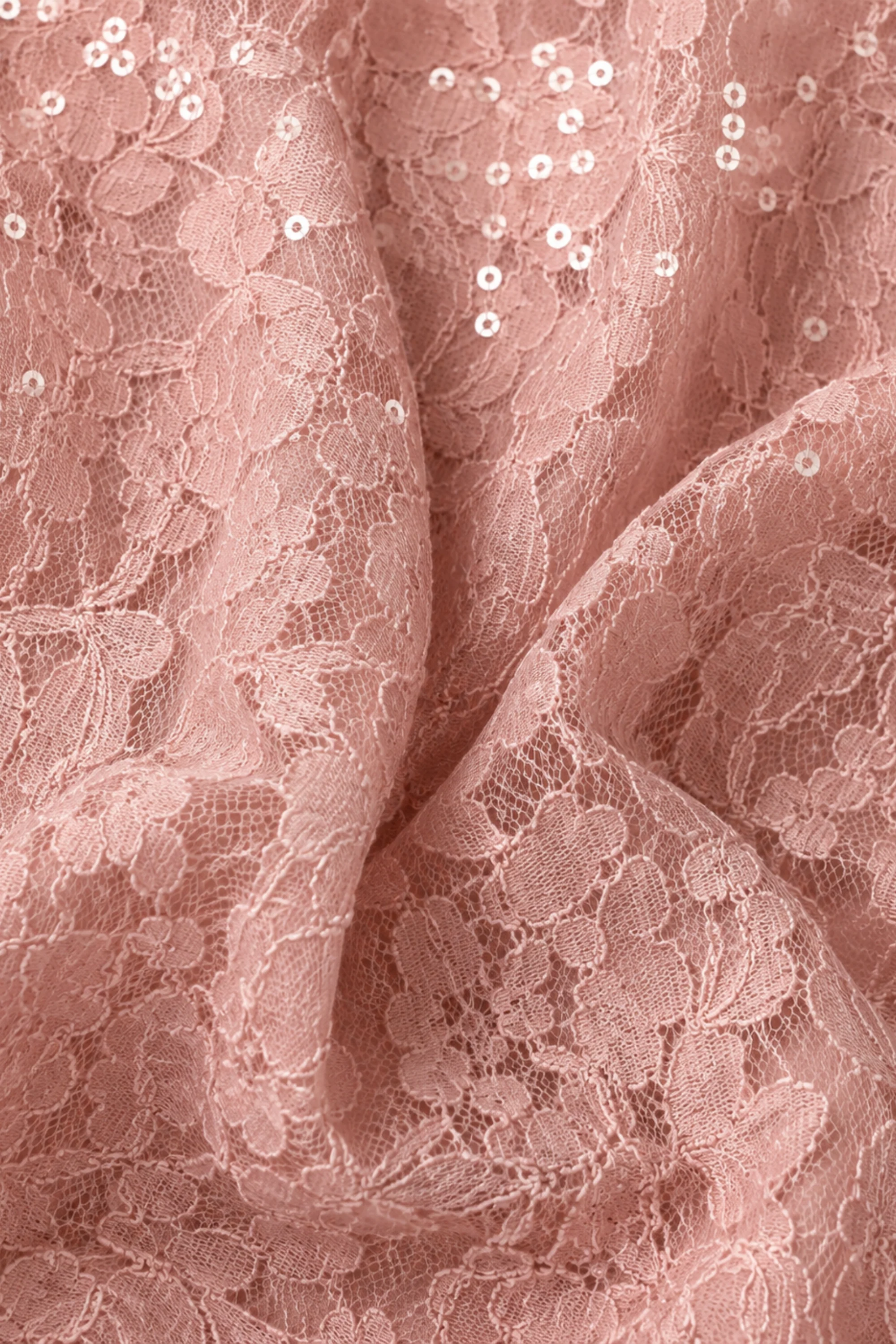Blush Sequin Lace Skirt