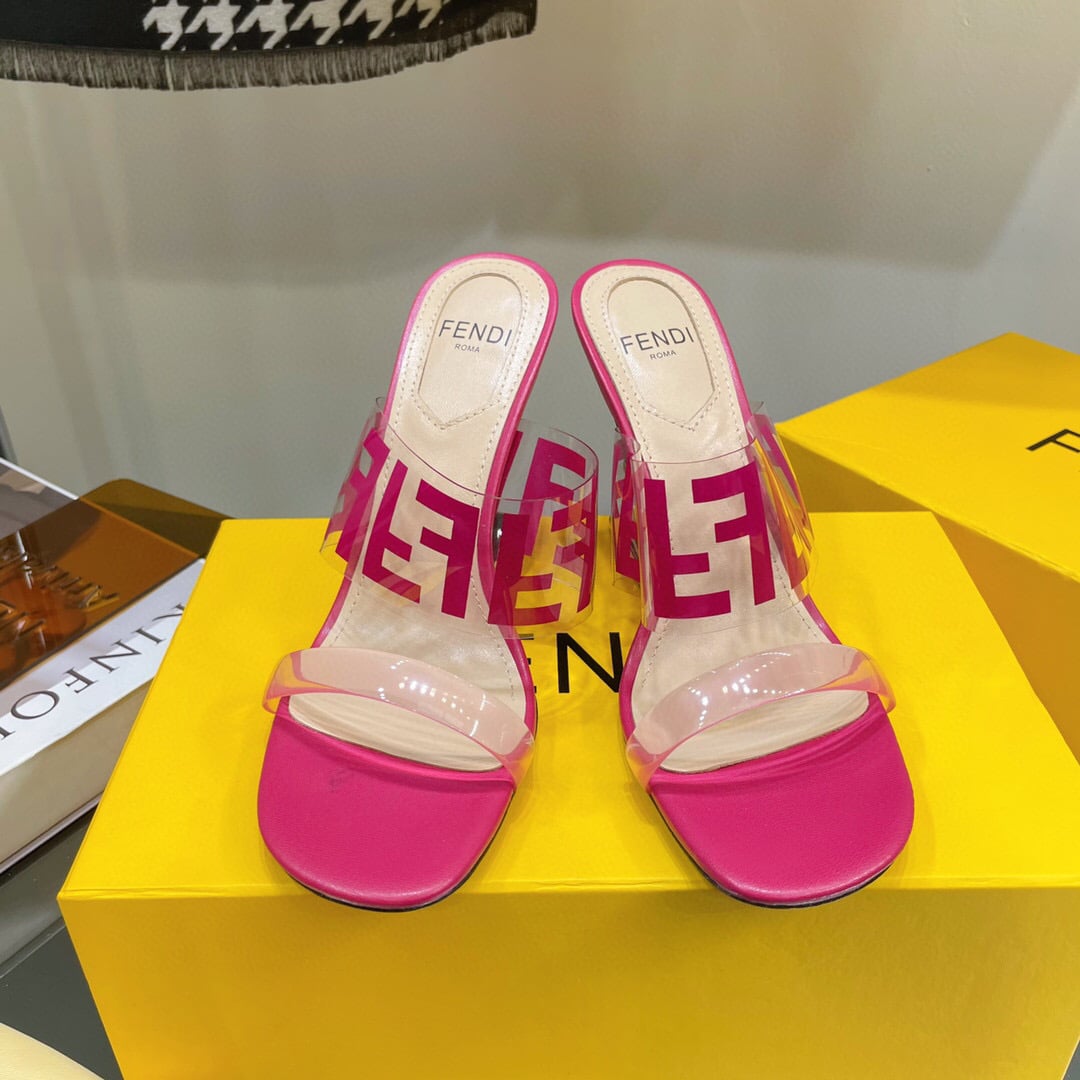 Fendi First Ff Transparent Plastic Handle Pink
