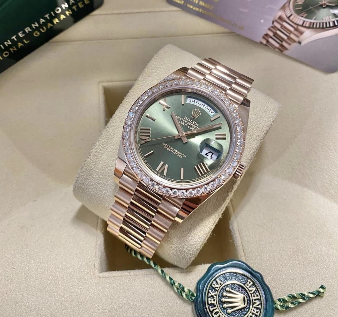 [Superclone] Rolex Day-Date 36mm Olive green Dial President 128345RBR